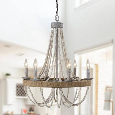 China Project Installation Offered Wood Chandelier Light Fixture and Bead Chain for Living Room Bedroom for sale