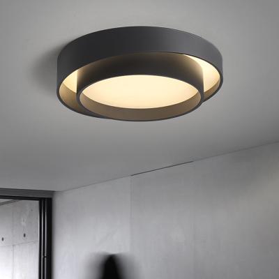 China Simple Modern Round Bedroom Lamps Metal Base 30000 Working Hours Master LED Study Lamp Nordic Style Warm Ceiling Light for sale