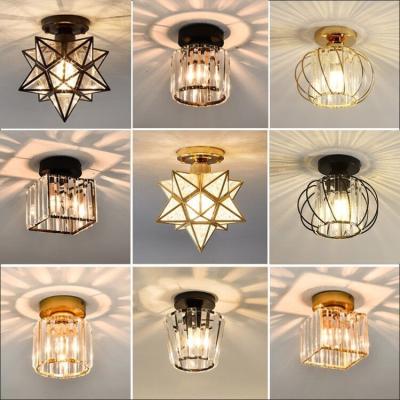 중국 Modern Simple Nordic Crystal Ceiling Light Luxury Entrance Hall Aisle Corridor Balcony Small Lamp LED 90 120lm/w 1kg 판매용