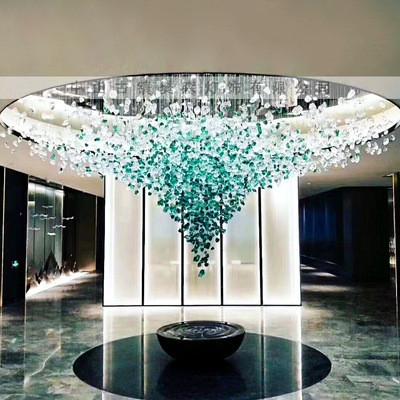 China Chandeliers ceiling luxury customized hotel lobby project crystal chandelier Villa art stone modern for sale