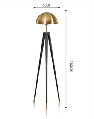 China Iron Gold Tripod Floor Light for Hotel Room 30000 Hours Lifespan and Modern Style for sale