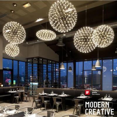 China Led Pendant Light Fixture 3000k 4000k Round Ball Lamps Stainless Steel Iron Chrome Modern Chandelier Lighting for sale