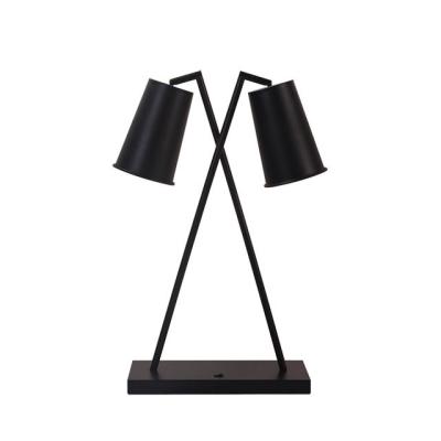 China Hotel Room Table Lamps Double Head Tall Bedside Lamp with On/Off Rocker Switch and Free Sample for sale