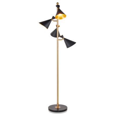 China Black Brass Metal Office Floor Lamps , Living Room E27 Industrial Floor Lamp  for sale