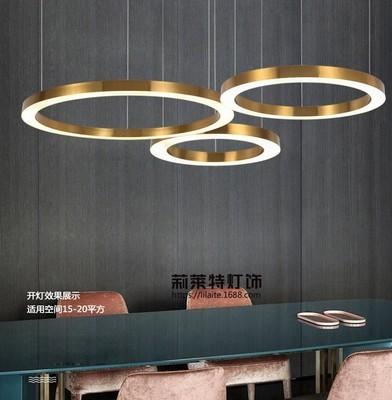 China Commercial LED Pendant Lights Stainless Brass Suspended LED Ring Pendant light for sale