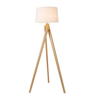 China Cool White Wooden Floor Lamp With Reading Light LED Tripod Easy To Install for sale