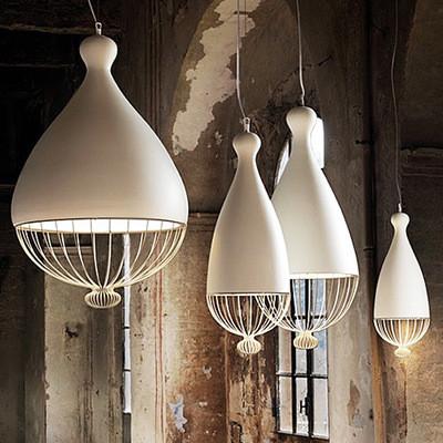 China White Karman Industrial Cage Pendant Light , Le Trulle Metal Pendant Chandelier for sale