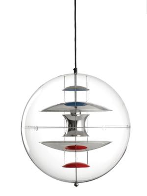 China Verpan VP LED Pendant Lights Globe Glass Droplight Art Deco Red Finish for sale