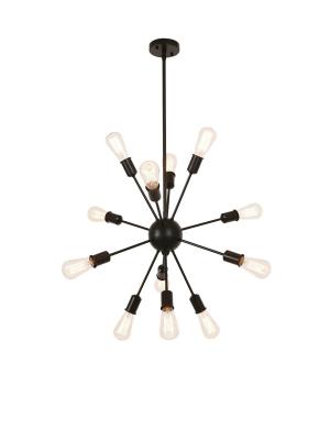 China Malling 12 Heads Vintage Industrial Pendant Lighting Black Color For Kitchen / Dinning Room for sale