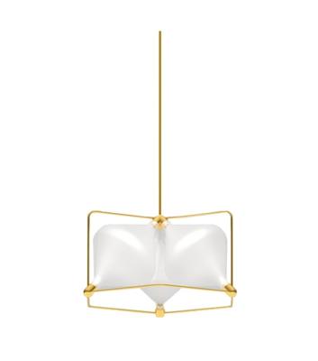 China Modern Hand Blown Glass Clover Haning Pendant Lights Gold Finish for sale