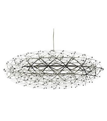 China Chrome Finish Metal Cage Pendant Light / Hotel Modern Iron Chandelier for sale