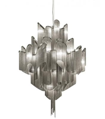 China Art Deco Glass Lamp / Atlantis Terzani Suspension Lamp Chrome Finish for sale