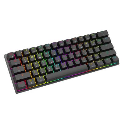 China Newest 60% Customizable Plug and Play Backlit Red Switch Suspended Keycpas Led RGB Mechanical Gaming Keyboard for sale