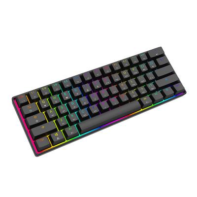 China New Launch 60% RGB Mechanical Gaming Keyboard RGB Switch PBT Keytop Cherry Kaihl Red Gateron Wireless Magic Refiner Customizing OEM ODM for sale