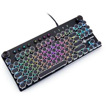 China Numeric Keypad RGB Backlight Blue Switch 87 Keys Round Mechanical Keyboard Sweateproof Gaming Keyboard for sale