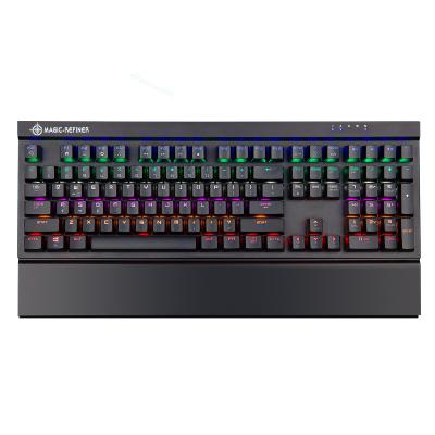 China Palm rest latest 108 keys square mechanical keyboard mk15 desktop gaming typing keyboard with colorful backlight for sale