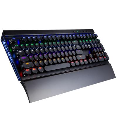 China Retro mk7 numeric keypad factory price gaming keyboard for pc gamer 108 keys with colorful backlight and wrist rest for sale