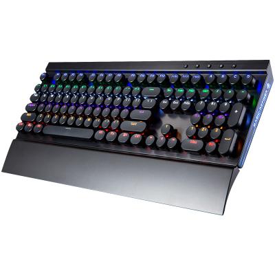 China 2020 plug and play OEM ODM factory supply 108keys with wrist support RGB backlit ergonomic mechanical gaming keyboard for sale