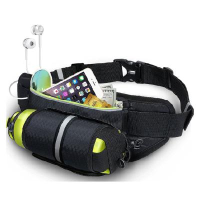 China Water Proof Custom Outdoor Sport Fanny Pack Waist Bag Hiking Unisex Traveling Running Belt Bum Bag With Water Bottle Holder for sale