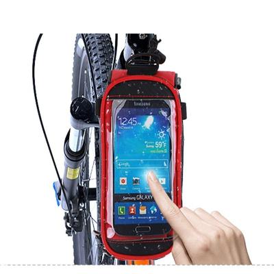 China Hot Sale Water Resistant Front Tube Frame PVC Touch Screen Bag Custom Waterproof Cycling GPS Phone Bag Cycling Outdoor Bicycle Bags Boxes for sale