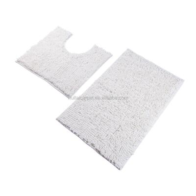 China HuiTai Microfiber Shag Rug Bathroom Viable Non-Slip Rug 20 x 32-Inches (White) for sale