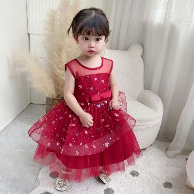 China Anti-wrinkle fashion summer flower evening prom dresses kids birthday party girls fluffy dress for sale