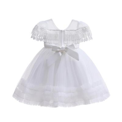 China Anti-wrinkle elegant lovely kids model Dresses Wholesale Lace flower models ruffle child ball gown dress for birthday for sale