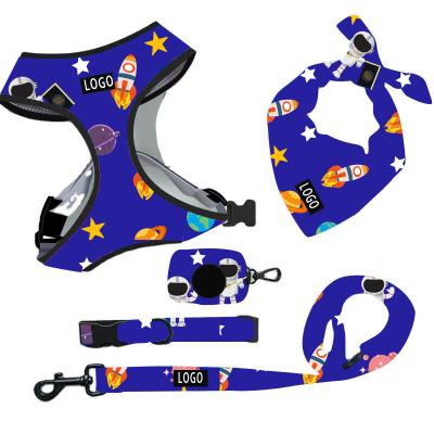 China Custom Wholesale Modern Neoprene Padded Mesh Reversible Pet Sublimation Dog Harness White for sale