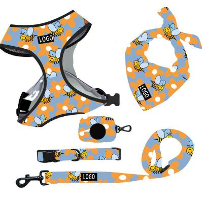 China Modern Wholesale Custom Neoprene Padded Mesh Reversible Pet Designer Bee Dog Harness for sale