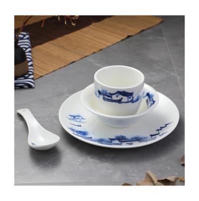 China New Viable Arrive Outdoor and Indoor Use Marble Dinnerware Set and White Dinner Dishes and Bowls for sale