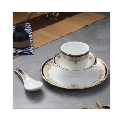 China European retro viable ceramic restaurant dish coffee cup tea cup pastry saucer dinnerware dinner dish set for sale