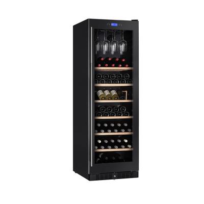 China 2022 Hotel Hot Sale Black Compressor Large Wine Refrigerator Chiller Wine Commercial Tempered Glass Door for sale