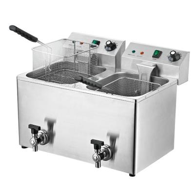 China DONGHU Restaurant Custom Commercial Electric Double Tank Deep Fryer High Quality for Fried Chicken for sale