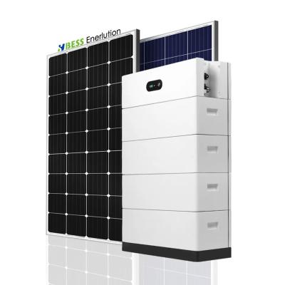 China High voltage stacked LiFePO4 solar power lithium solar battery pack with inverter solar battery pack solar bms built in 48V 52Ah 2.5kWh/pack for sale