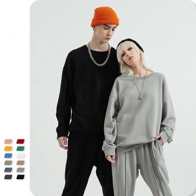 China 2021 Fashion Men's Unisex Sweatshirt Custom Colorful Logo Women Pullover Crew Neck Plain Breathable Fleece Wear Sportswear for sale