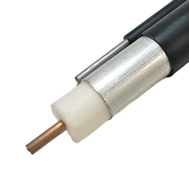 China Telecom Pay Lateral Coaxial Cable QR500 Tri Shield Black With Messenger for sale