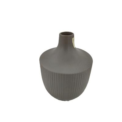 China Factory wholesale Art Deco China moden home tabletop decorative handmade gray ceramic flower vase for sale