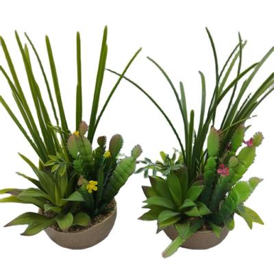 China Home Office Promotional Decoration Fashion Sale Artificial Plants And Ceramic Flower Pot Set for sale