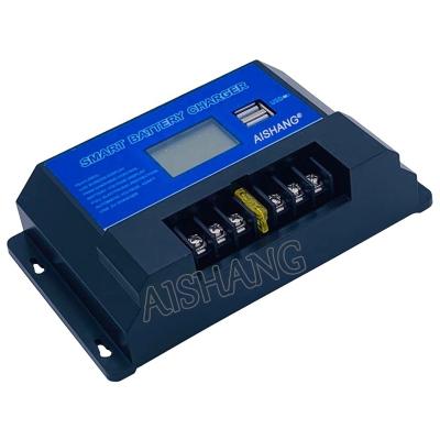 China Factory Sale Solar Charge Controller AISHANG Charger Controller PWM 12v 24v 20A 30A Large LCD Solar Display for sale