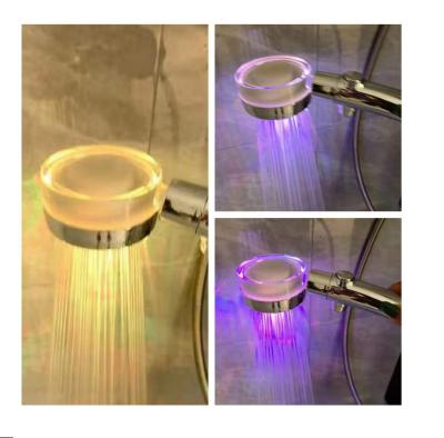 China Without Sliding Bar ABS Bathroom LED Shower Temperature Control Constant Temperature Colorful Hand Held Shower for sale