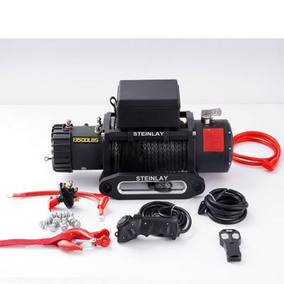 China ATV/UTV 12v 13500lb Electric Winches Recovery Electric Winch with Winch Hook Wireless Controller for Offroad Bumper 4x4 for sale