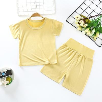 China 2022new Fashion Pure Color Babies Kids Casual Two Piece Sets Top Clothing With Pants Casual Suit for sale