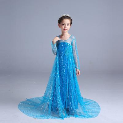 China Dry cleaning 2022 new spring/summer girls dress ice princess dress cotton Elsa birthday dress for sale