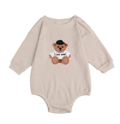 China Sweat-Wicking Wholesale Knitted Unisex Snap Button Apparel Autumn Baby Infant Rompers for sale