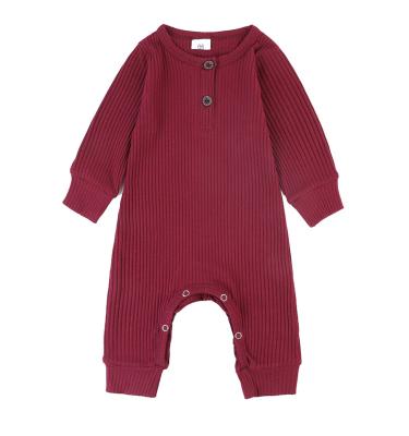 China 2020 New Design 100% Cotton Baby Clothes Newborn Infant Rompers Snap Button Knitted Autumn Unisex for sale