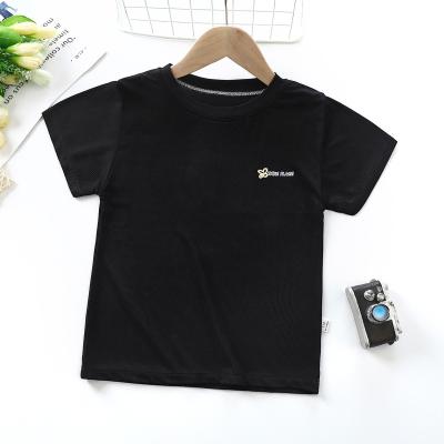 China Cheap High Quality Round Casual Pure Color Kids Neck Anti-Wrinkle Factory Price Unisex T-shirt Technics for sale