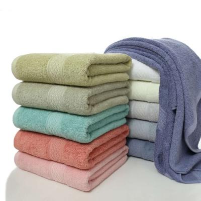 中国 Colorful Solid Bathroom Plain Bath Towels Cotton Adult Sustainable 販売のため