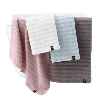 中国 factory wholesale cotton fabric plain striped modern simple brief concise style bath body towel 販売のため