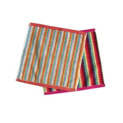 中国 100% Cotton Terry Cloth high weight USA style colorful Jacquard Travel wash Face Hand Towel 販売のため