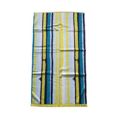 中国 Yarn Dyed Cotton Beach Towel 400gsm Blue Geometric Pattern 75x150cm 販売のため